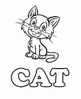 Cat Coloring Pages Small Printable Word Print Kids Spelling Cats Color Printables Dog Getcolorings Letter Popular Library Clipart sketch template