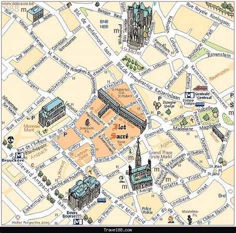 map  brussels tourist travelcom bezienswaardigheden kaarten stad
