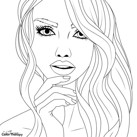 female face pro  drawing sketch coloring page