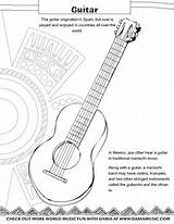 Mariachi Guitar Coloring Coco Musical Music Poco Loco Un Crafts Teacherspayteachers Color Links Resources sketch template