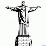 Redeemer Redentor Desenhar Janeiro Corcovado Estatua Redempteur Tatto Religioso Cómo Realista Vinilo Dragoart Elevado sketch template