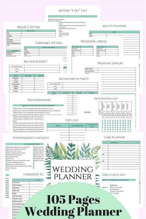 wedding planner diy wedding planner pages printable wedding etsy