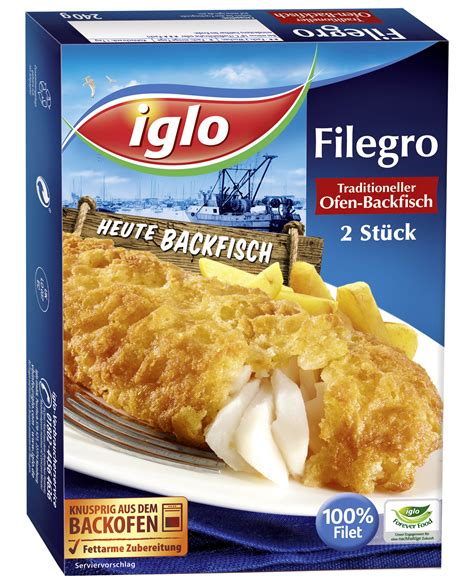 iglo filegro traditioneller ofen backfisch  gramm iglo gmbh fisch