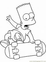 Skateboard Skateboarding Bart Simpson Simpsons sketch template