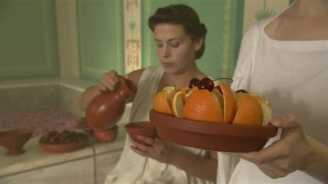 spa roman baths  bath reenactment hd stock video