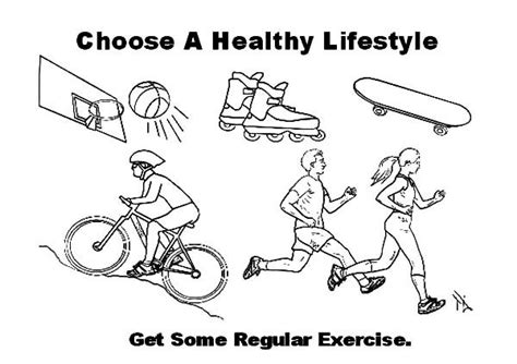 regular exercise coloring pages kids play color
