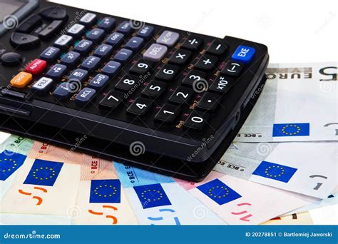calculator  euro banknotes stock image image  euro background