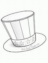 Hat Coloring Printable Lincoln Abraham Clipart Pages Drawing Uncle Sam Hats Magic July Template Colouring Winter Getdrawings Party Clip Sheets sketch template