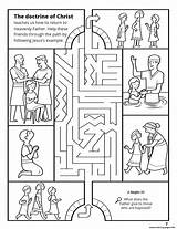 Baptism Teaches Lds Mormon Doctrines Doctrine Maze Primary Nephites Baptized Repent Gospel sketch template