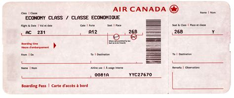 Generic Boarding Pass Airline Ticket Blank Template