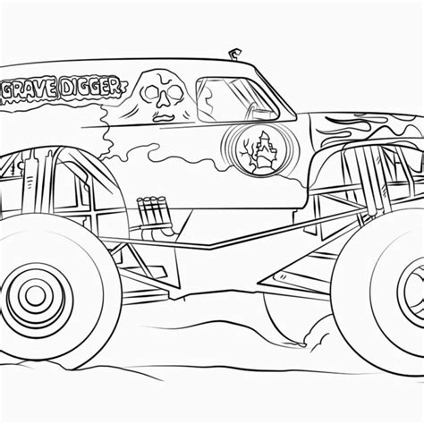 grave digger monster truck coloring pages printable coloring pages