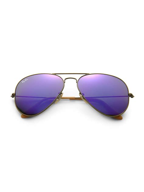 ray ban rb3025 58mm original aviator sunglasses in purple lyst