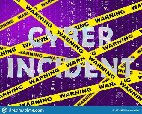 cyber incident data attack alert  illustration stock image cartoondealercom