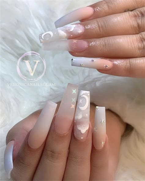 pin  nail design tan nails airbrush nails ombre cloud nails