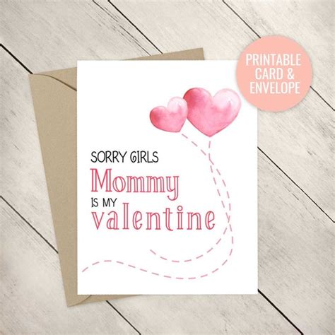 printable valentines day card  mom valentine  son etsy