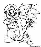 Sonic Coloring Mario Friend His Pages Printable Color sketch template