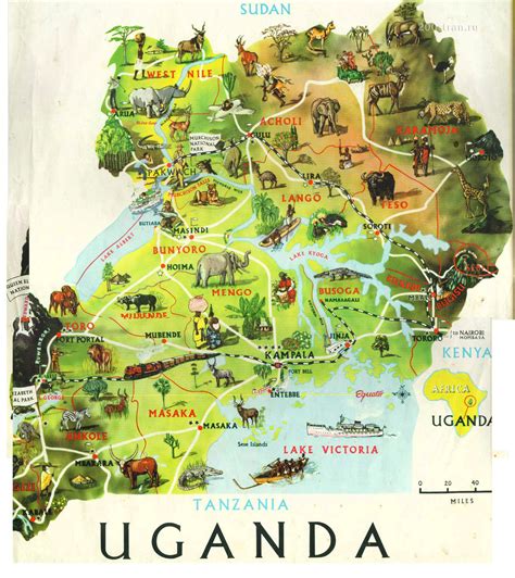 uganda touristische karte