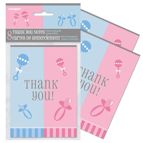 Gender Reveal Thank You Cards Gender Reveal Cards Blue Color Schemes