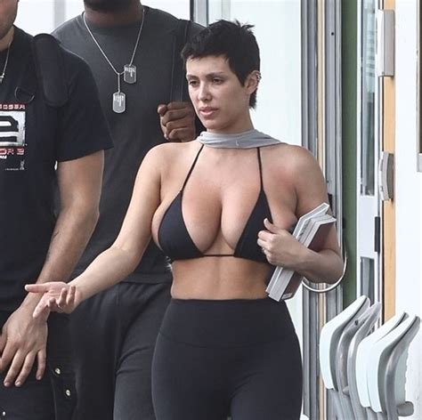 Kanye West S Wife Bianca Censori Goes Barefoot Tiny Bikini Top In