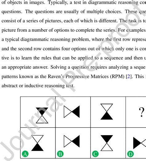 typical    diagrammatic reasoning problem   row