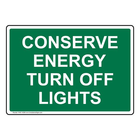 environment energy conservation signs