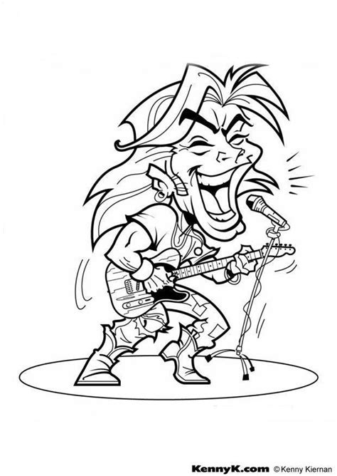 coloring page guitar rock star img