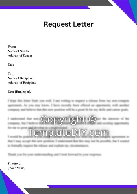 sample letter requesting release   compete