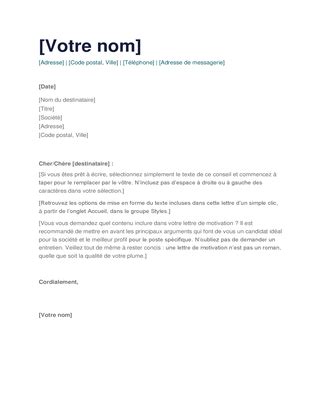 lettre de motivation simple