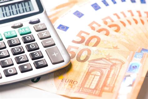 calculator  euro money stock photo image  business