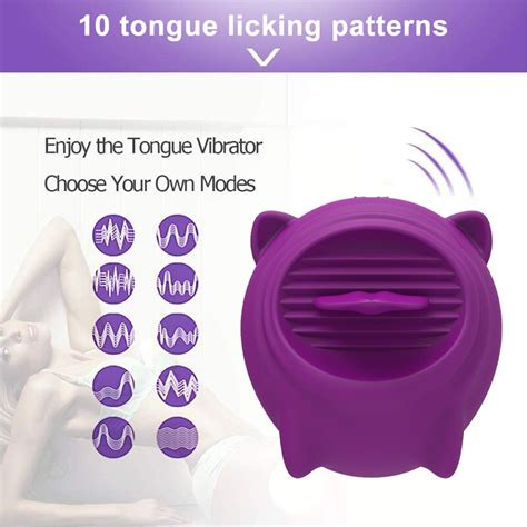Tongue Licking Vibrator For Women Lick Nipples Dildo Oral Sex