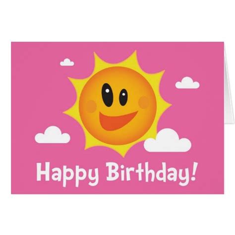 a colourful sunny fun happy birthday card girl zazzle