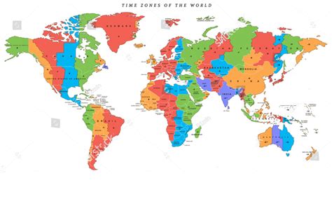 Free Large World Time Zone Map Printable [pdf] World Map