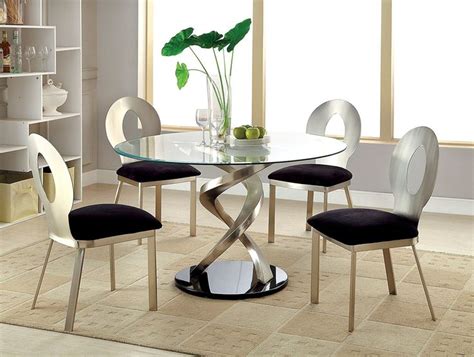 Furniture Of America Catarina Round Glass Top Dining Table