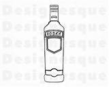 Vodka Bottle Svg Outline Alcohol Zoom Click sketch template