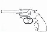 Pistol Revolver sketch template