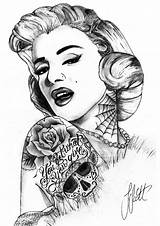 Marilyn Monroe sketch template