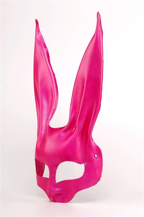 rabbit mask made in leather rabbit mask in pink leather etsy