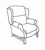 Chair Line Drawing Wing Armchair Clipart Drawings Chairs Coloring Lounge Clip Library Outline Old Cliparts Raanana Holiday Wingback Interior Furniture sketch template