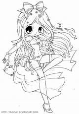 Yampuff Coloring Pages Chibi Naughty Angel Deviantart Lineart Anime Cute Kawaii Colouring Manga Print Sexy Color Printable Girl Kleurplaat Line sketch template