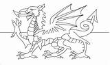 Wales Flag Welsh Dragon Printable Coloring Represent Symbol Following Colors sketch template