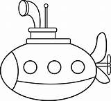 Submarine Coloring Clip Cute Line Sweetclipart sketch template