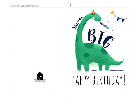 birthday card kids birthday dinosaur card gift greeting etsy