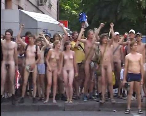 people naked in public