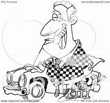 Car Outline Salesman Shifty Illustration Cartoon Royalty Toonaday Rf Clip Regarding Notes sketch template