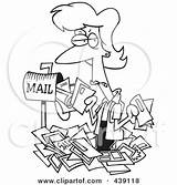 Junk Overwhelmed Mail Cartoon Woman Toonaday Outline Illustration Royalty Rf Clip Ron Leishman Clipart 2021 sketch template