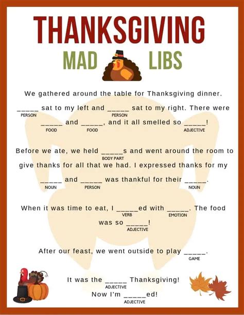 funny thanksgiving mad libs   kitty baby love