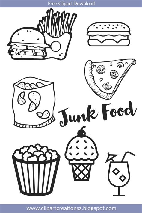 printable junk food coloring pages yandeltebuckley