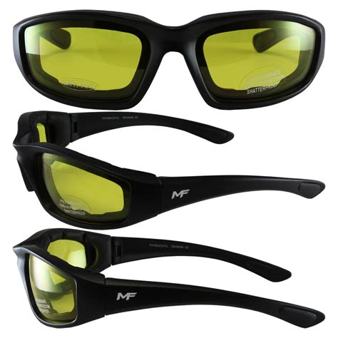 Universal Fit Motorcycle Sunglasses Yellow Lenses