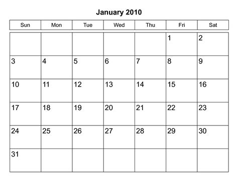 printable  month calendar