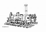 Locomotora Locomotive Trasporti Vapor Coloriage Trenes Línea Imprimir Hellokids sketch template